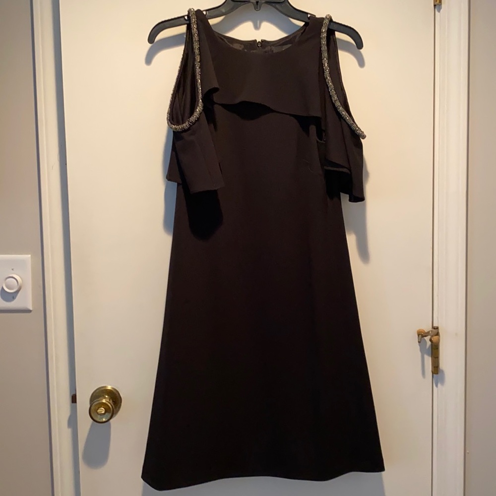 Adrianna Papell cold shoulder cocktail dress